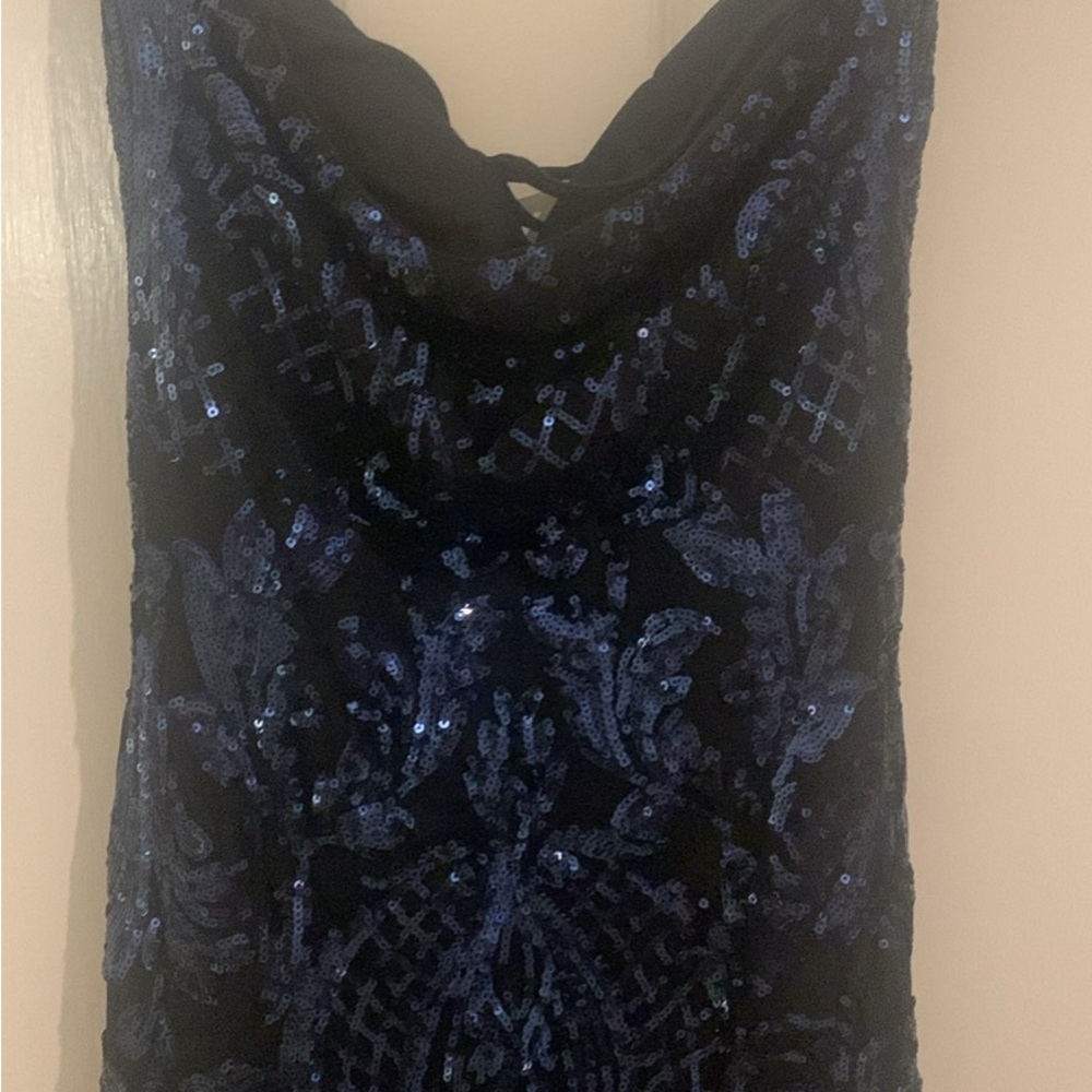 Windsor Blue Sequin Prom Dress